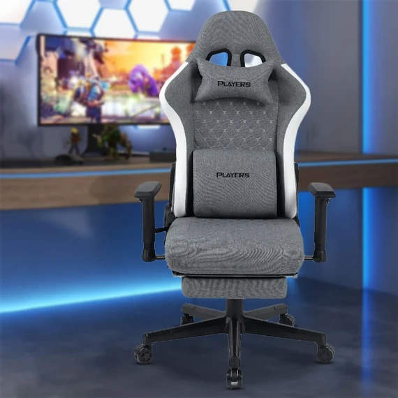 11500_1__3_ Gaming Chair with Headrest, Lumbar Pillow and Footrest