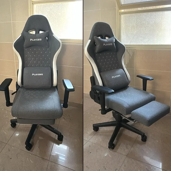 4651313 Gaming Chair with Headrest, Lumbar Pillow and Footrest