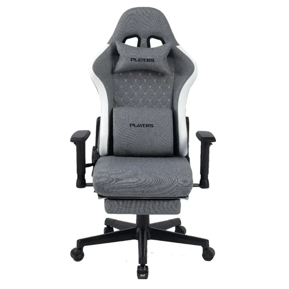 L-200414__4_ Gaming Chair with Headrest, Lumbar Pillow and Footrest