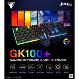 Jedel Combo Clavier souris GK100+ RGB Gamer de jeu